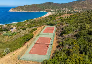 Cours de tennis vus du ciel